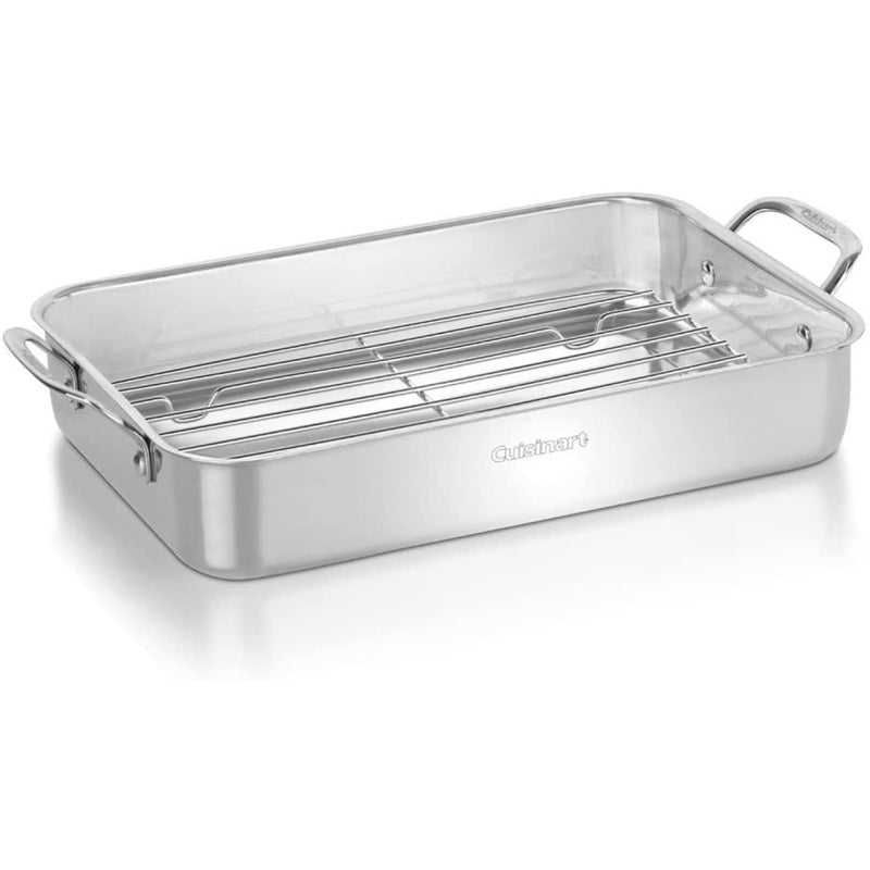 Cuisinart 7117-14RR 14-Inch Chefs-Classic Cookware-Collection Lasagna Pan w/Stainless Roasting Rack Stainless Steel