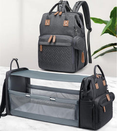 Foldable Baby Diaper Bag Backpack with Bed