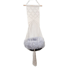 Bohemian Cat Swing Pet Bed with Handmade Lace Design