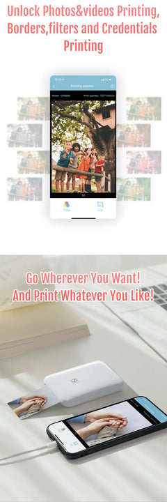 HPRT MT53 HD Wireless Pocket Photo Printer for iOS/Android
