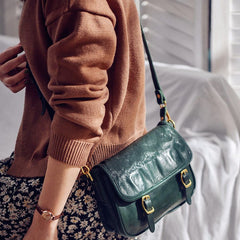 Soft Cowhide Wide Shoulder Strap Messenger Bag Design