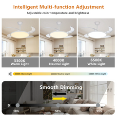 42-Inch Retractable Ceiling Fan with LED Light & Remote Control