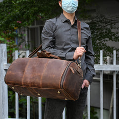 Vintage Multifunctional Leather Duffle Travel Bag