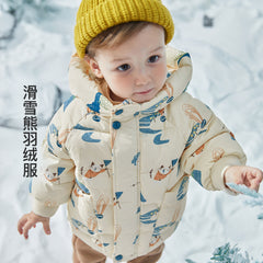 Children's Winter Duck Down Jacket with Cartoon Design