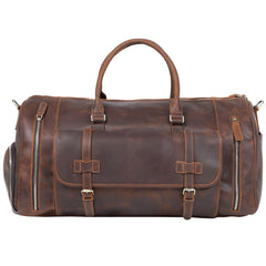 Men's Retro Genuine Leather Large Capacity Luggage Bag