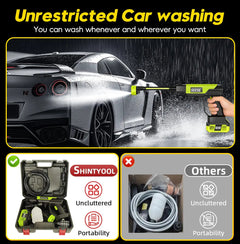 【Fathersdaygift】Seese Cordless Pressure Washer and Single Port Charger Base, Bottle Portable Washer for Car,Home Cleaning & Garden Watering Fathersdaygift