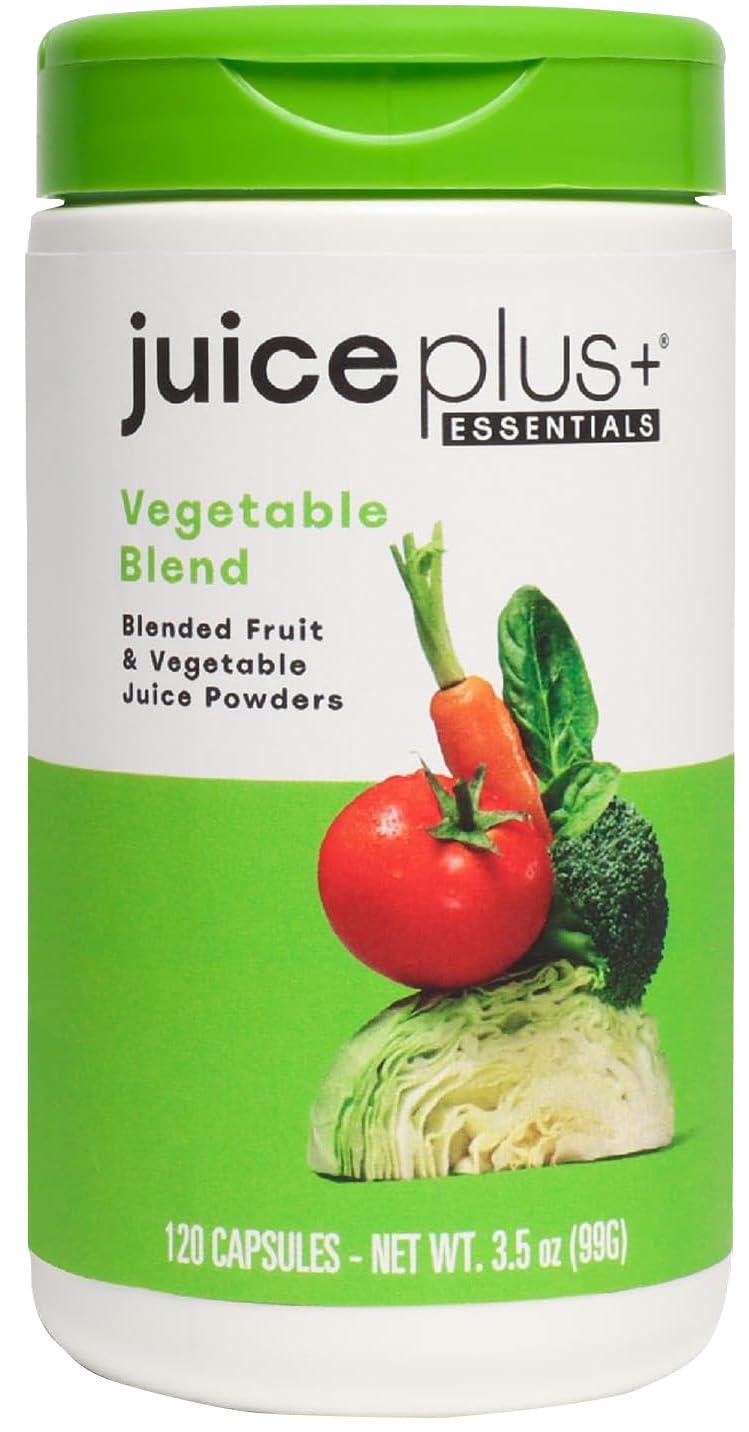 Juice Plus+ Vegetable Blend: with Broccoli Parsley Tomato & More - Plant-Based Vegan Gluten-Free Non-GMO Kosher - for Heart Immune Cognitive & Skin Health - 1 Bottle (60 Servings)